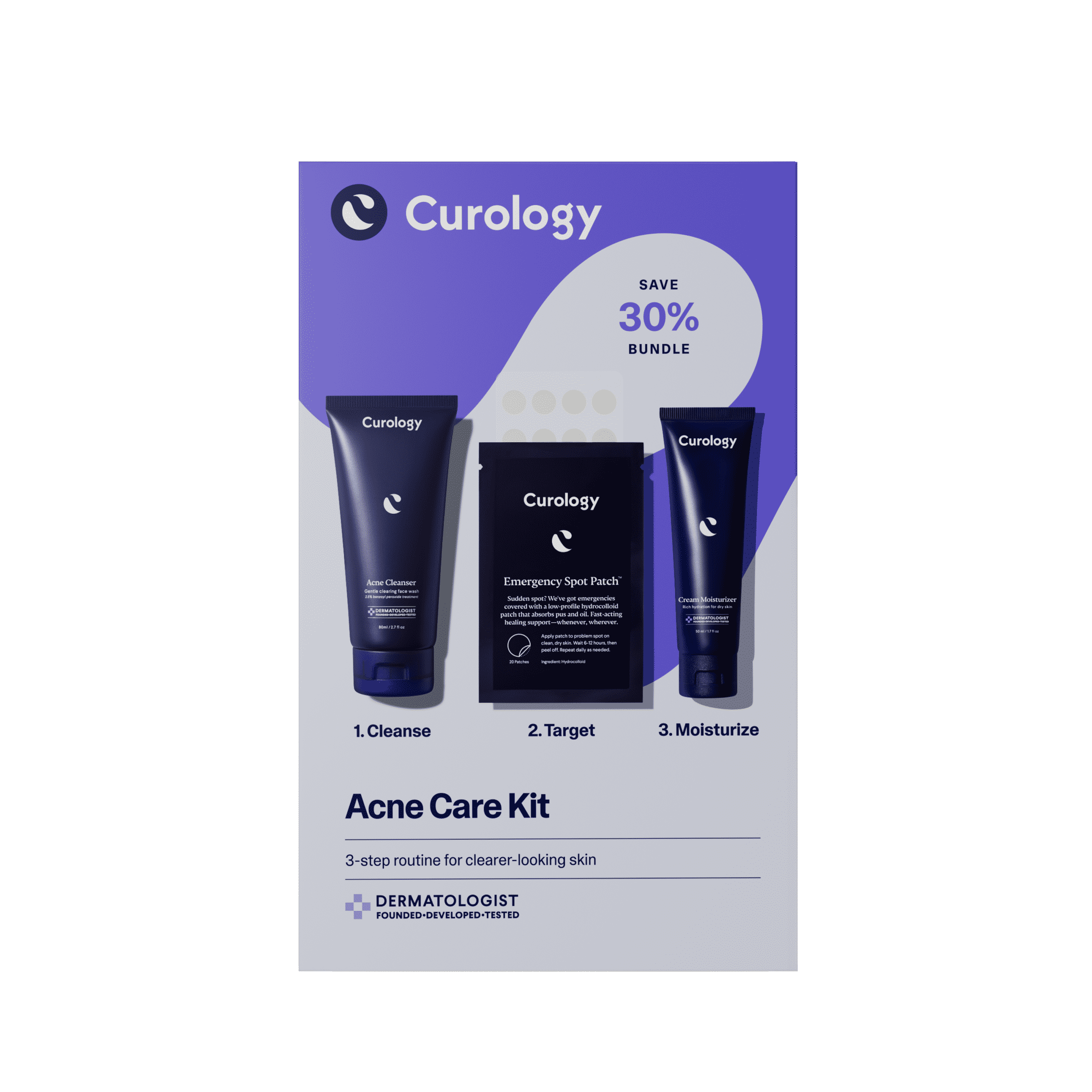 Curology Acne Care Kit, 3 Step Skincare Routine