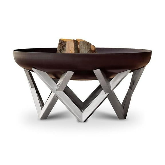 Curonian 63Rock 0.126 in. Vingis Stainless Steel Wood Burning Fire Pit