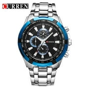 Curren 8023 Mens Watch Popular Mens Watch Business Steel Belt Large Dial Waterproof Quartz Watch