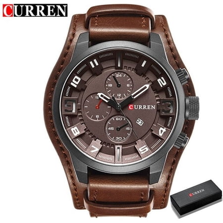 Curren 8225 Army Military Quartz Mens Watches Top Brand Luxury Leather Men Watch Casual Sport Male Clock Watch Relogio Masculino - Quartz Wristwatches