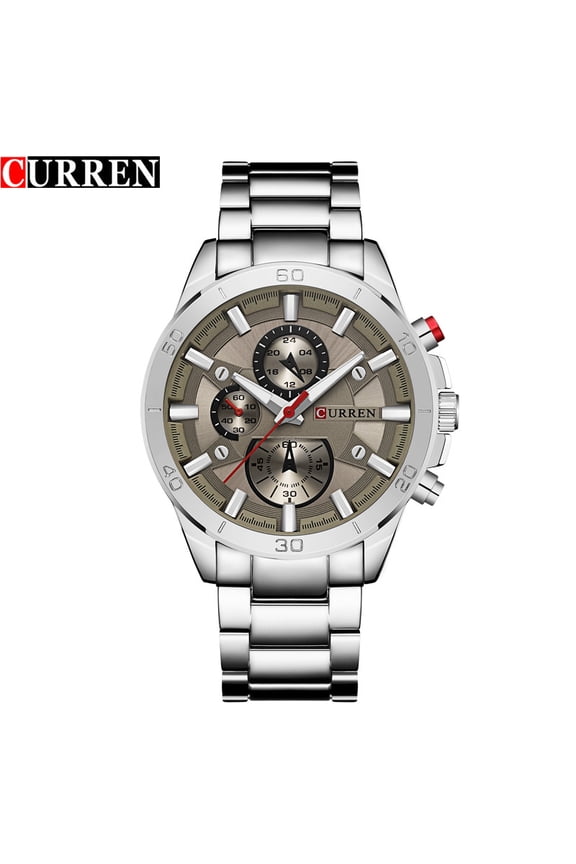 Curren 8275 Men's Steel Belt Fake Three-Eye Sports Watch Men's Watch Fashion Casual Watch
