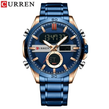 Curren 8384 Electronic Watch Men's Double Inserts Watch Steel Band Quartz Watch Men