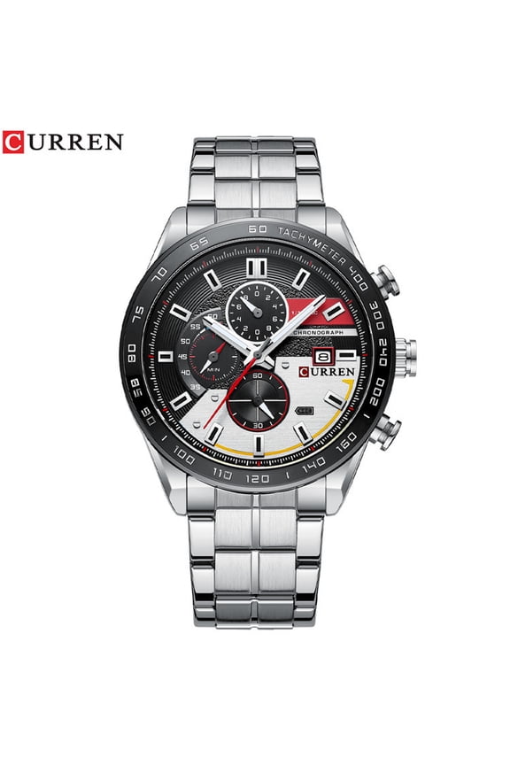 Curren 8410 Men's Steel Belt Multi-Functional Six-Pin Sports Watch Men's Watch Fashion Casual Watch