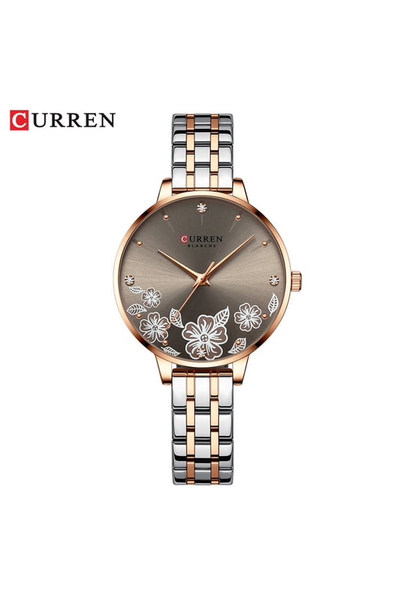 Curren 9068 Steel Belt New Small Dial Small Women's Personalized Watch Calendar Sports Watch