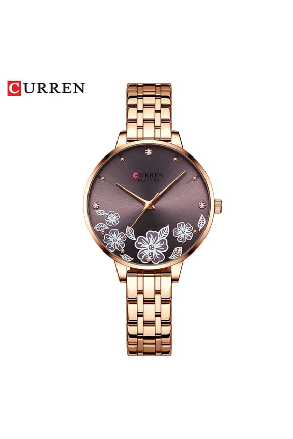 Curren 9068 Steel Belt New Small Dial Small Women's Personalized Watch Calendar Sports Watch