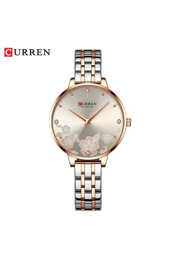 Curren 9068 Steel Belt New Small Dial Small Women's Personalized Watch Calendar Sports Watch