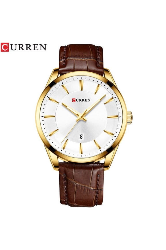 Curren Black Gold Fashion Casual Quartz Watch Man Watch Leather Strap Business Military Wrist Watch Relojes Clock Male - Quartz Wristwatches