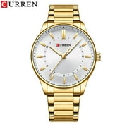 Curren8430 Mens Minimalist Watch Waterproof Quartz Watch Stainless Steel Strap Business Casual Wristwatch.