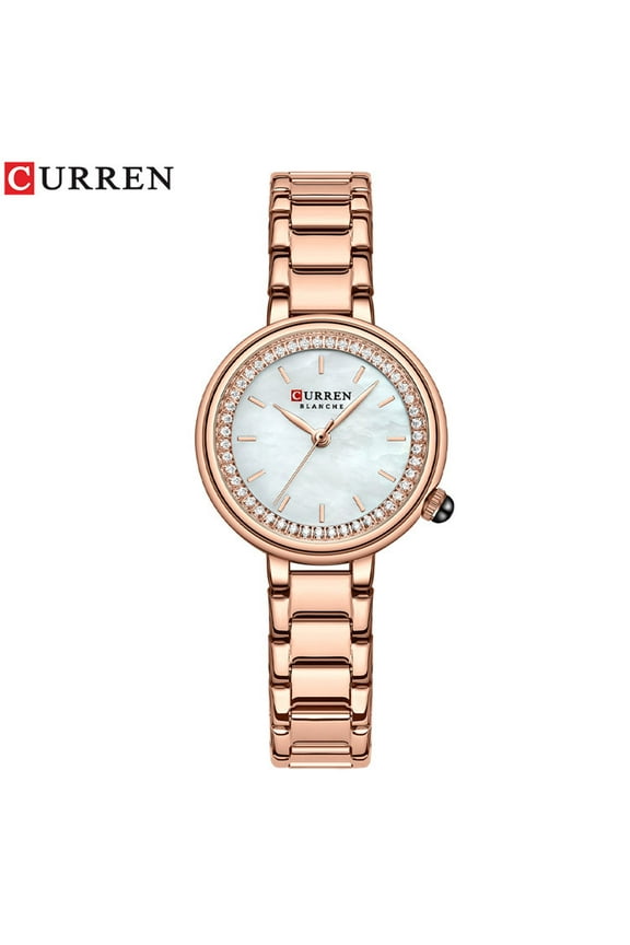 Curren Carian 9089 Women's Watch Diamond-Embedded Popular Men's Watch Business Steel Belt Waterproof Quartz Watch