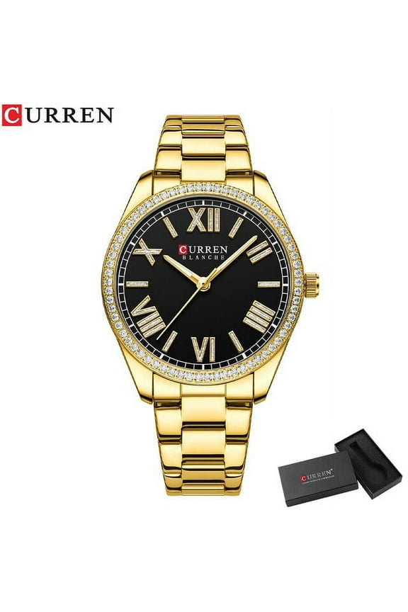 Curren Charming Rose Watches For Women Luminous Hands Stainless Steel Band Clock Thin Quartz Ladies Wristwatches - Quartz Wristwatches