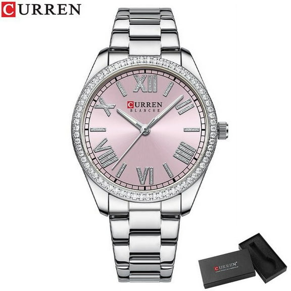 Curren Charming Rose Watches For Women Luminous Hands Stainless Steel Band Clock Thin Quartz Ladies Wristwatches - Quartz Wristwatches