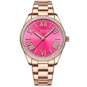 Curren Elegant Rhinestones Ladies Watches Light Thin Luminous Quartz Wristwatches Stainless Steel Clock Female - Quartz Wristwatches