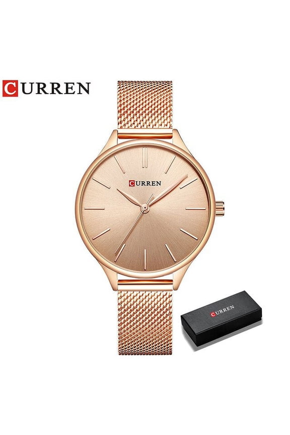 Curren Elegant Simple Watches Womens Stainless Steel Band Quartz Clock Fashion Casual Wristwatches For Ladies - Quartz Wristwatches