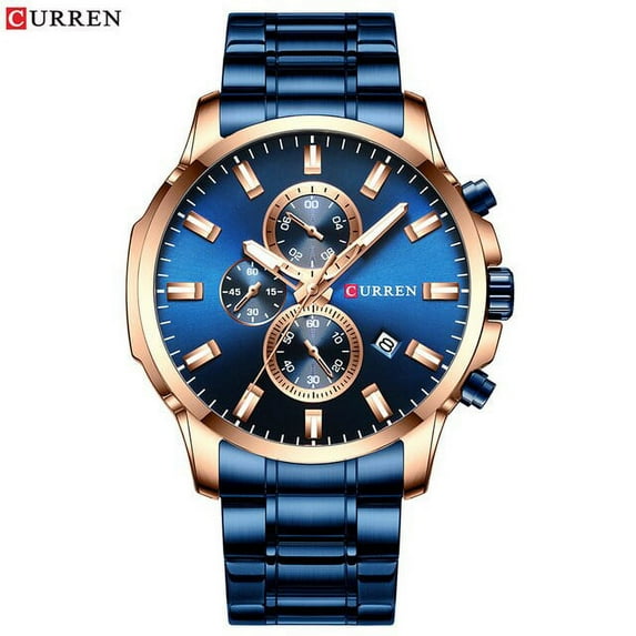 Curren Fashion Mens Quartz Chronograph Wristwatches Casual Business Watch Stainless Steel Clock Male Date Reloj Multifuncion - Quartz Wristwatches