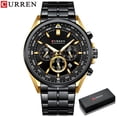 thumbnail image 1 of Curren Luxury Brand Watches For Men Casual Sporty Quartz Wristwatch With 316 Stainless Steel Band Chronograph Clock Male Silver - Quartz Wristwatches, 1 of 6