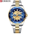 thumbnail image 1 of Curren Luxury Gold Stainless Steel Band Watches Lumious Quartz Wristwatches For Men Casual Bussiness Clock Male 8412 - Quartz Wristwatches, 1 of 6
