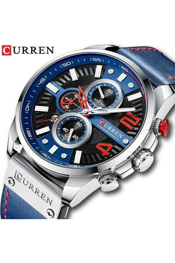 Curren Man Luxury Big Brand Leather Quartz Wristwatches With Chronograph New Fashion Trend Male Watches - Quartz Wristwatches