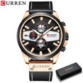 thumbnail image 1 of Curren Man Watches Fashion Casual Quartz Sporty Wristwatches Blue Clock Male Chronograph Leather Watch - Quartz Wristwatches, 1 of 6