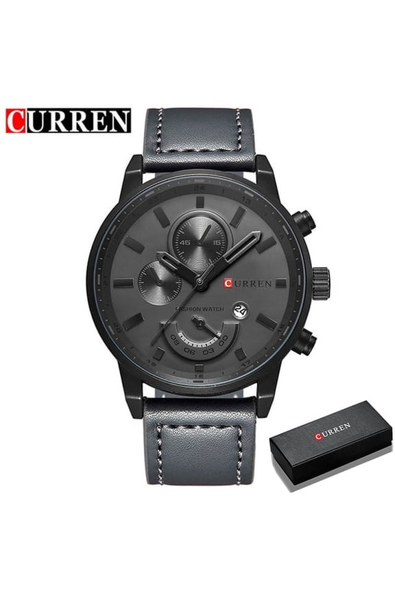Curren Men's Casual Sport Quartz Watch Mens Watches Top Brand Luxury Quartz-watch Leather Military Watch Wrist Male Clock Drop - Quartz Wristwatches