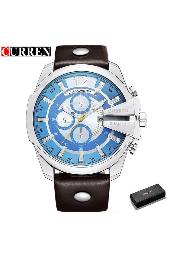 Curren Men's Casual Sport Quartz Watch Mens Watches Top Brand Luxury Wrisatswatch Leather Strap Military Watch Wrist Male Clock - Quartz Wristwatches