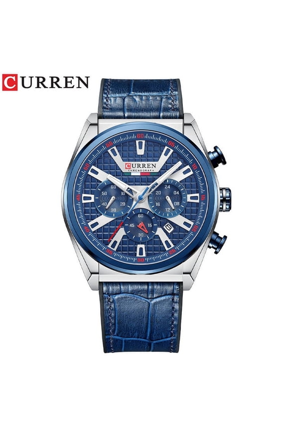 Curren New 8392 Men's Casual Sports Belt Watch Calendar Waterproof Six-Pin Quartz Watch