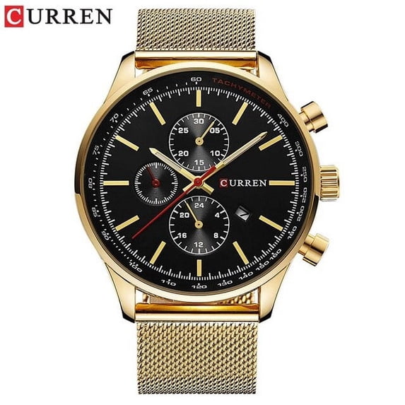 Curren New Brand Luxury Fashion Casual Sports Men Watches Stainless Steel Business Wristwatch Date Male Clock Relogio Masculino - Quartz Wristwatches