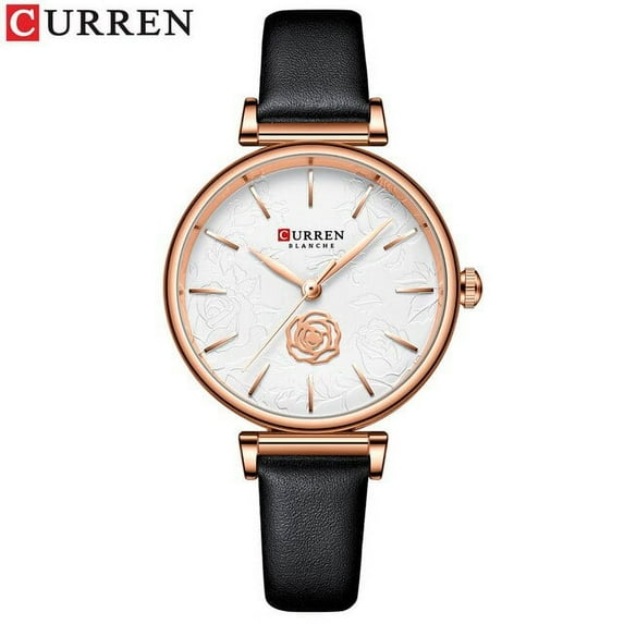 Curren New Charming Clock Women Quartz Leather Beautiful Flower Wristwatches For Elegant Ladies Watches Reloj Mujer - Quartz Wristwatches
