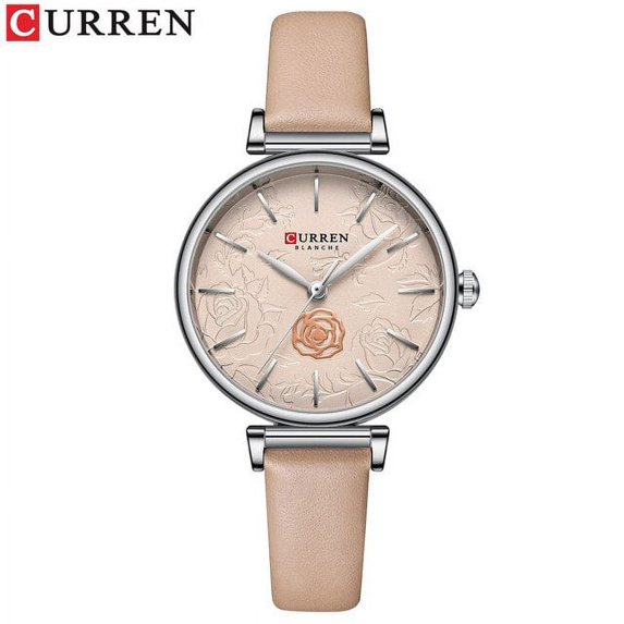 Curren New Charming Clock Women Quartz Leather Beautiful Flower Wristwatches For Elegant Ladies Watches Reloj Mujer - Quartz Wristwatches