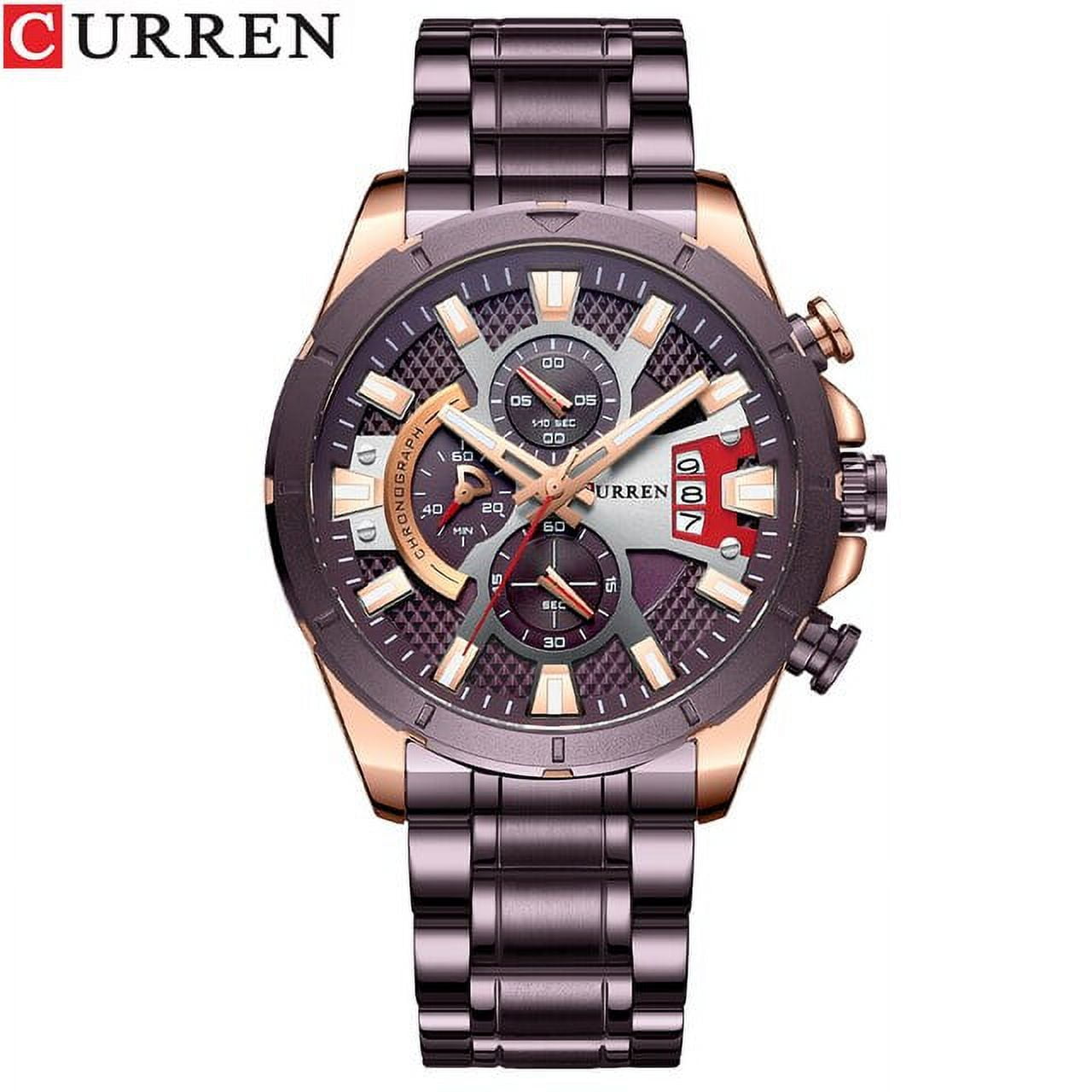 Curren New Fashion Wristwatches For Men Casual Luminous Black Watch ...