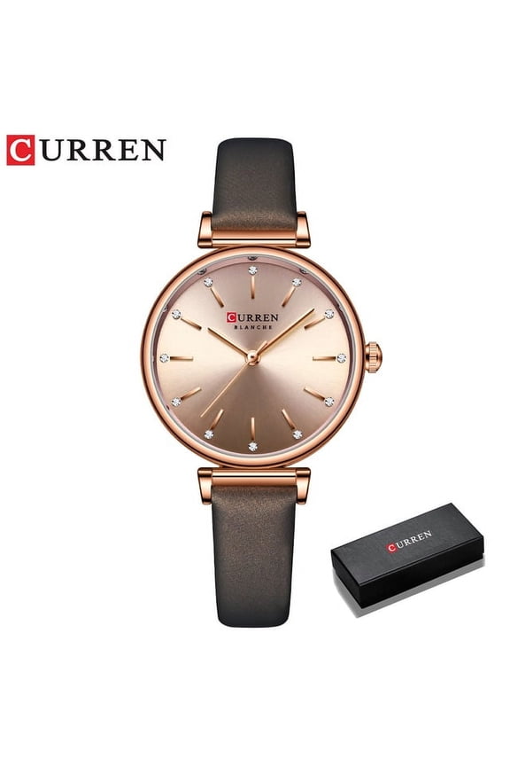 Curren New Green Watches For Women Luxury Charming Rhinestone Dial Clock Ladies Leather Wristwatches Female Relogios Feminino - Quartz Wristwatches
