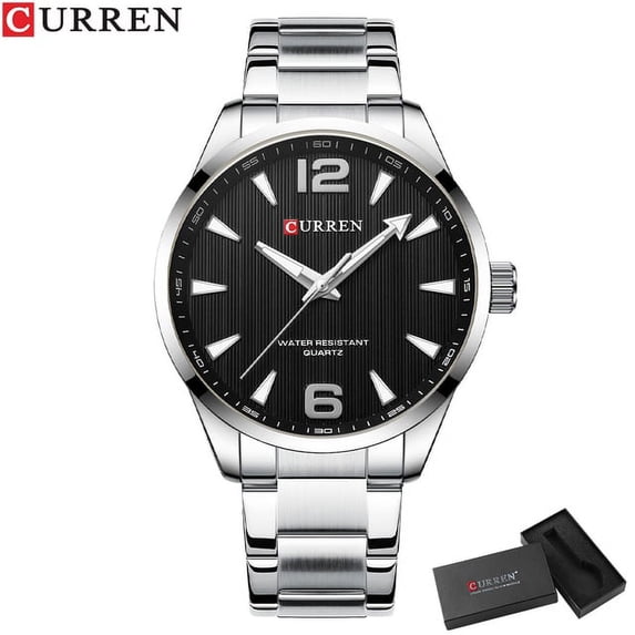 Curren New Simple Fashion Watches For Men Quartz Luminous Hands Wristwatches Business Stainless Steel Band Clock Male - Quartz Wristwatches