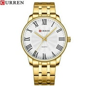 Curren New Simple Style Stainless Steel Wristwatches For Men Luxury Brand Business Quartz Watch With Roman Numbers - Quartz Wristwatches