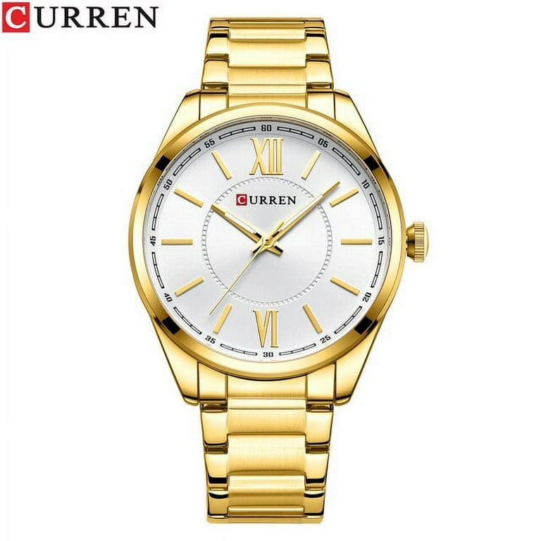 Curren Simple Business Quartz Watches Gold Colour Classic