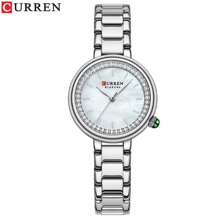 knee length dresses for ladies Curren Simple Round Dial Fashion Dress Quartz Watches for Ladies with Stainless Steel Bracelet Luxury Wristwatches Silver main image 0