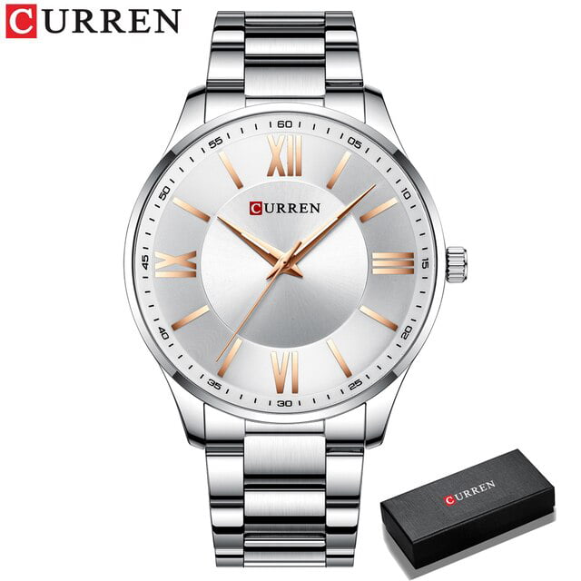 Classic stainless steel wrist watches for men