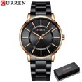 thumbnail image 1 of Curren Top Brand Golden Watches For Men Simple Thin Stainless Steel Wristwatches Male Fashion Quartz Clock With Big Dial - Quartz Wristwatches, 1 of 6