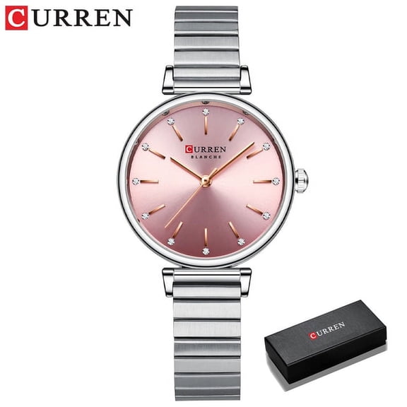Curren Watches 2020 Charming Women's Quartz Wristwatches With Rhinestones Stainless Steel Clock Relojes Para Mujer - Quartz Wristwatches