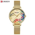 thumbnail image 1 of Curren Women Quartz Watches Elegant Charming Wristwatch For Ladies Stianless Steel Mesh Band Flower Clock Female - Quartz Wristwatches, 1 of 6