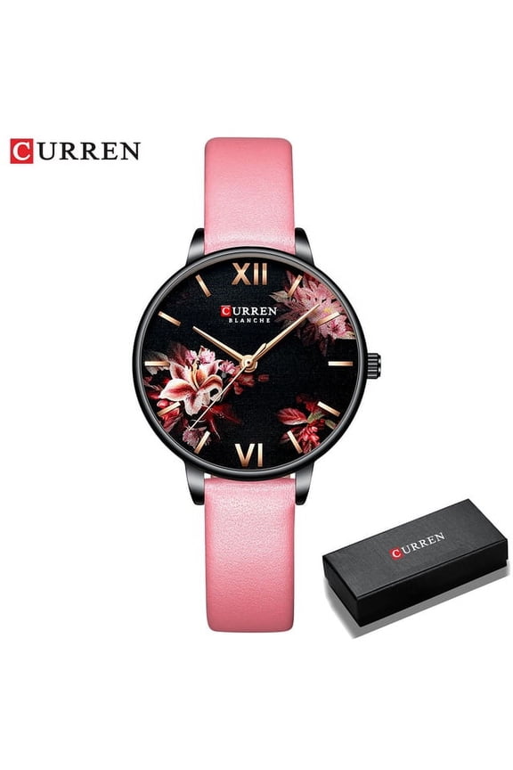Curren Women Quartz Watches Elegant Charming Wristwatch For Ladies Stianless Steel Mesh Band Flower Clock Female - Quartz Wristwatches