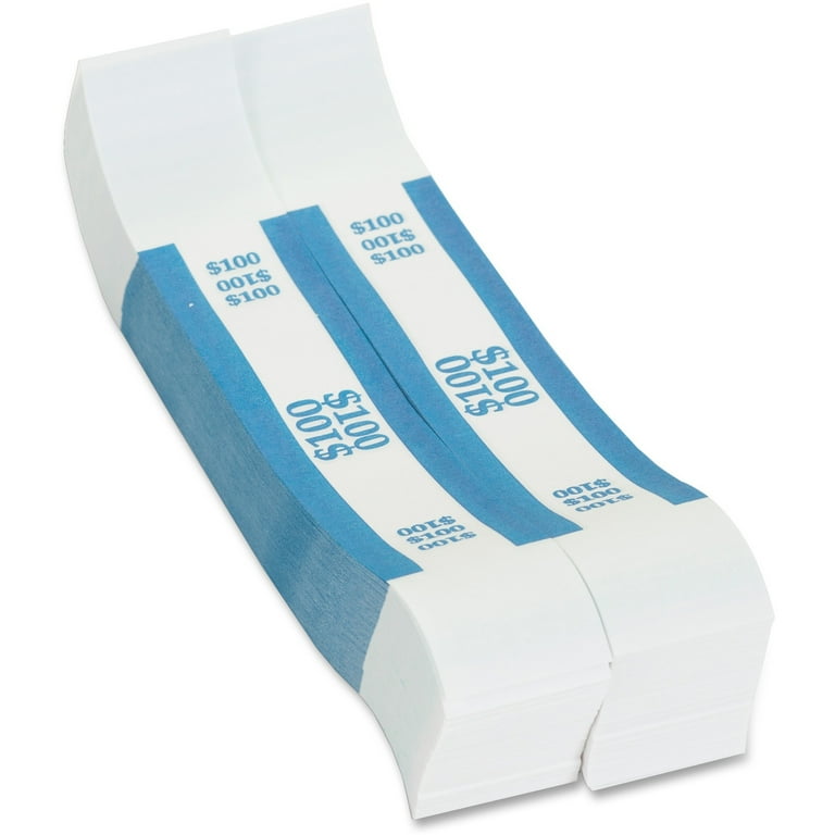 Currency Straps, Blue, $100 in Dollar Bills, 1000 Bands/Pack Currency Straps, Blue, $100 in Dollar Bills, 1000 Bands/Pack