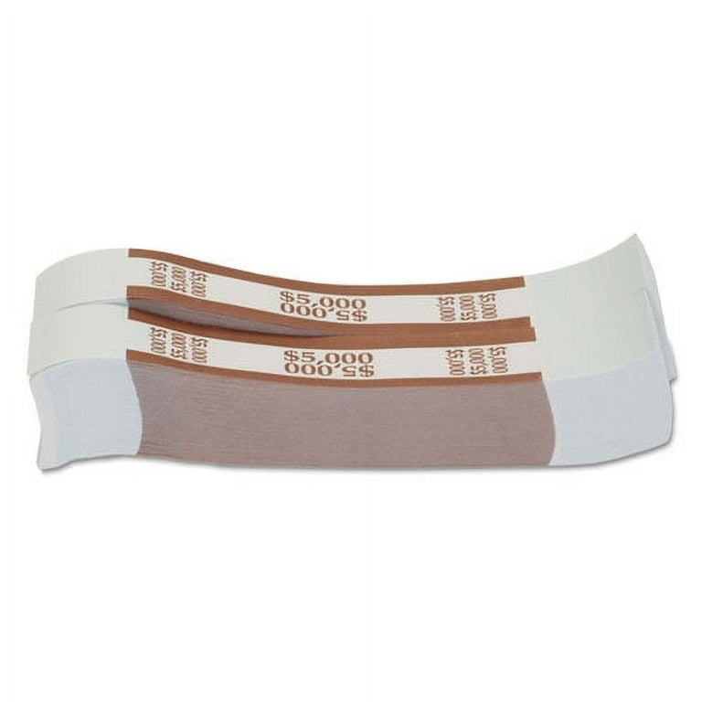 Currency Straps, Brown, $5,000 in $50 Bills, 1000 Bands/Pack Currency Straps, Brown, $5,000 in $50 Bills, 1000 Bands/Pack