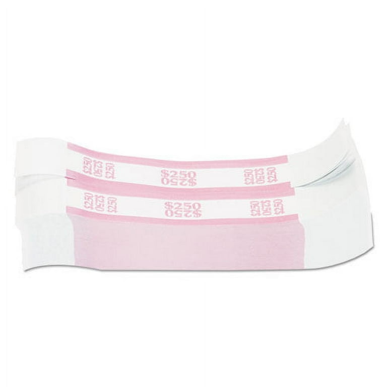 Currency Straps, Pink, $250 in Dollar Bills, 1000 Bands/Pack Currency Straps, Pink, $250 in Dollar Bills, 1000 Bands/Pack