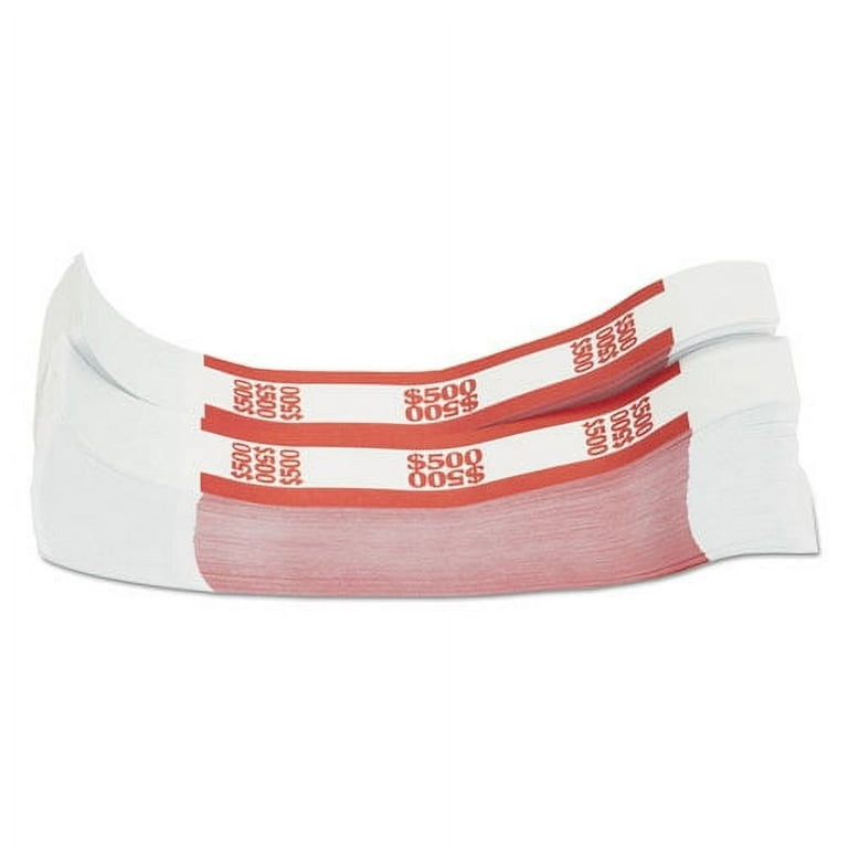 Currency Straps, Red, $500 in $5 Bills, 1000 Bands/Pack Currency Straps, Red, $500 in $5 Bills, 1000 Bands/Pack