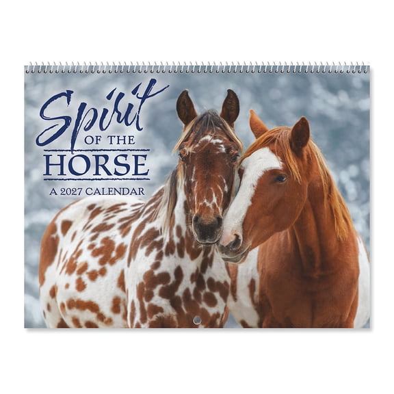 Current 2027 Horses Wall Calendar, 12-Inch x 9-Inch Size Closed, 18-Inch Size Open, Large Bookstore-Quality, Spiral-Bound Hanging Monthly Wall Calendars for Kitchen & Office