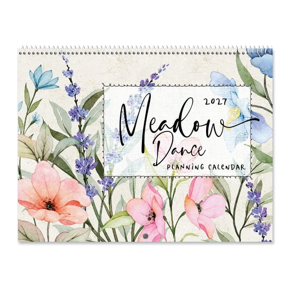 Current 2027 Meadow Dance Big Grid Wall Calendar, 12-Inch x 9-Inch Size Closed, 18-Inch Size Open, Large Bookstore-Quality, Spiral-Bound Hanging Monthly Calendars for Kitchen & Office, by Current