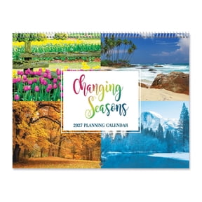 Current 2027 Seasons Big Grid Wall Calendar, 12-Inch x 9-Inch Size Closed, 18-Inch Size Open, Large Bookstore-Quality, Spiral-Bound Hanging Monthly Calendars for Kitchen & Office, by Current