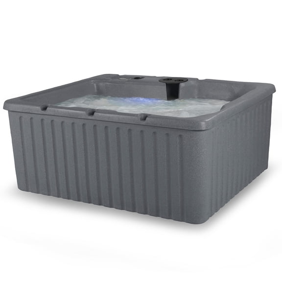 Aqualife by Strong Spas Current 4 Person Plug & Play Rectangular Hot Tub, 14 Jets, Gray Granite