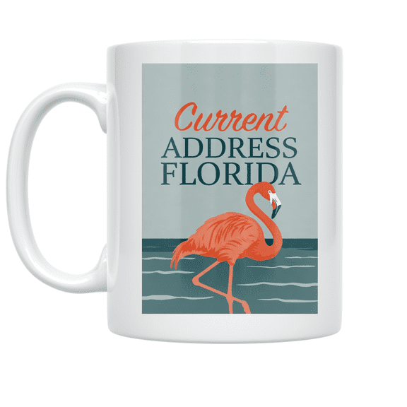 Current Address Florida Nautical Chic - Beach Lover - 11 oz Ceramic Coffee Mug