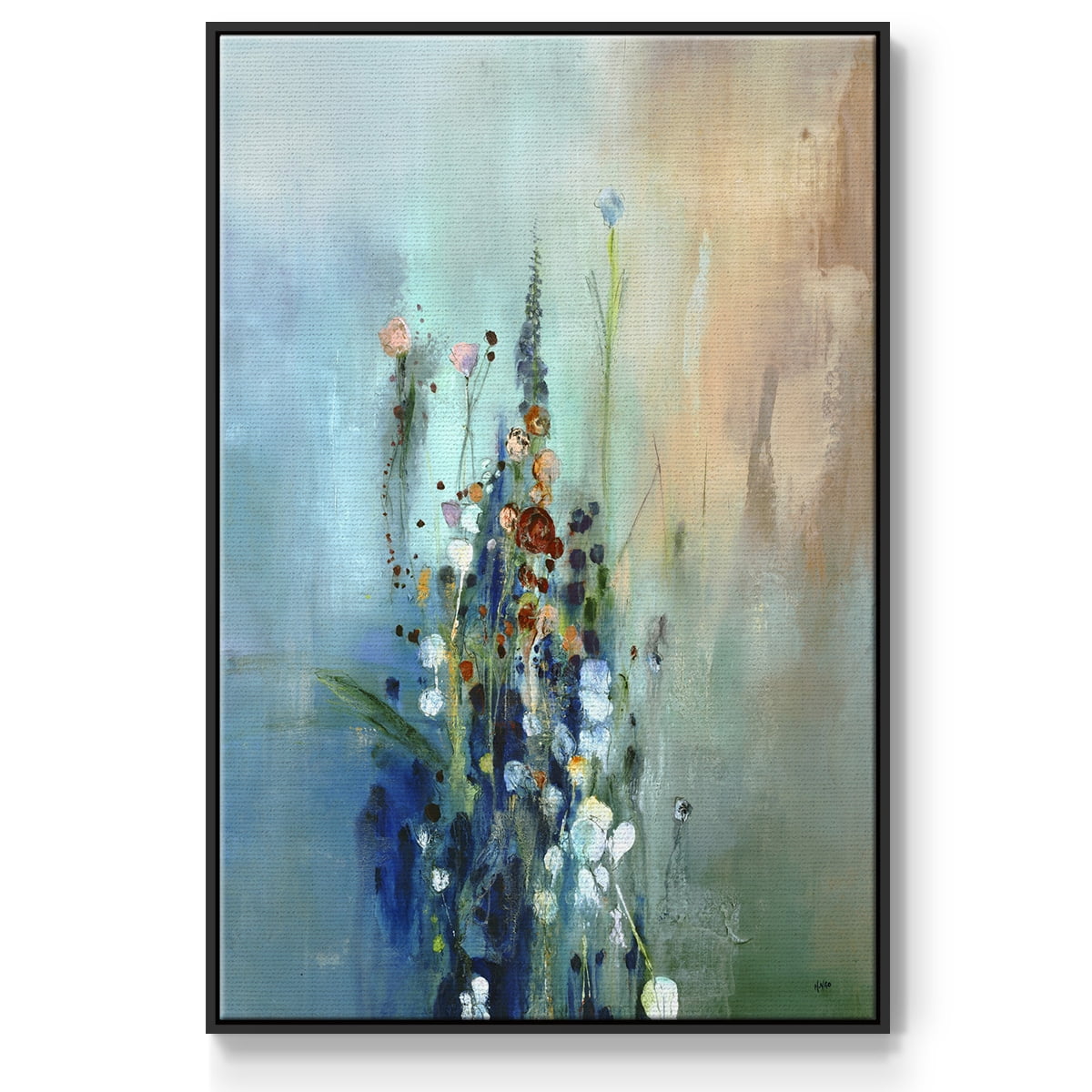 Current Air I Framed Premium Gallery Wrapped Canvas - Ready to Hang - 17 x 25 - Black Floating Frame