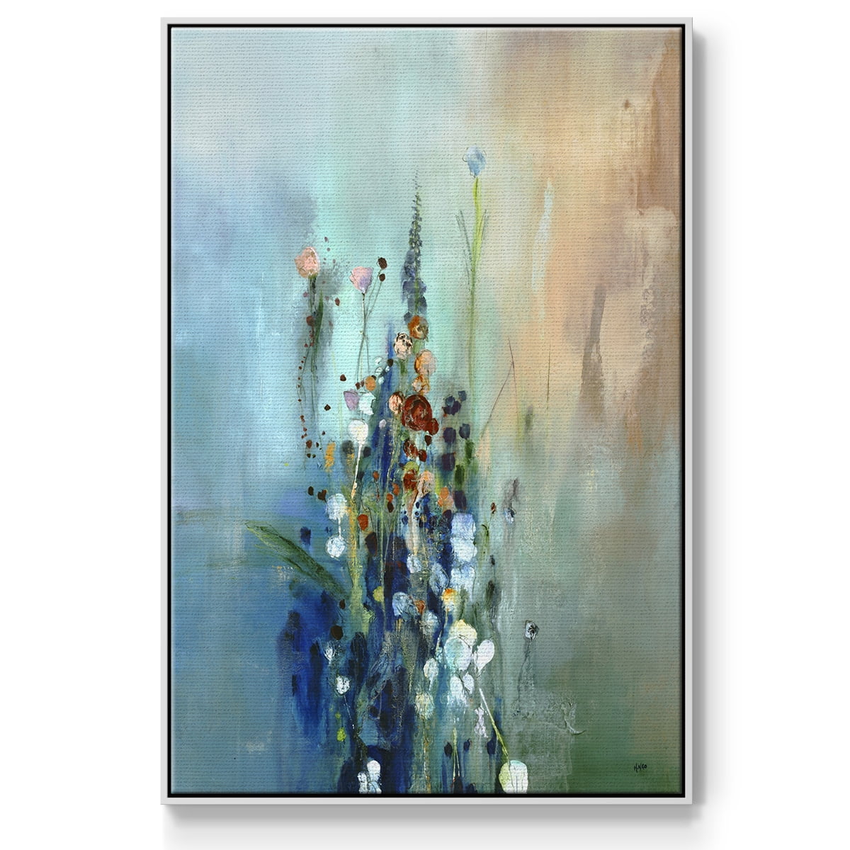 Current Air I Framed Premium Gallery Wrapped Canvas - Ready to Hang - 25 x 37 - White Floating Frame